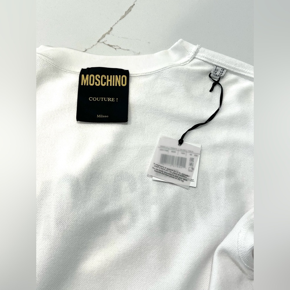 NWT Moschino Couture! White Logo Sweatshirt - Picture 4 of 7